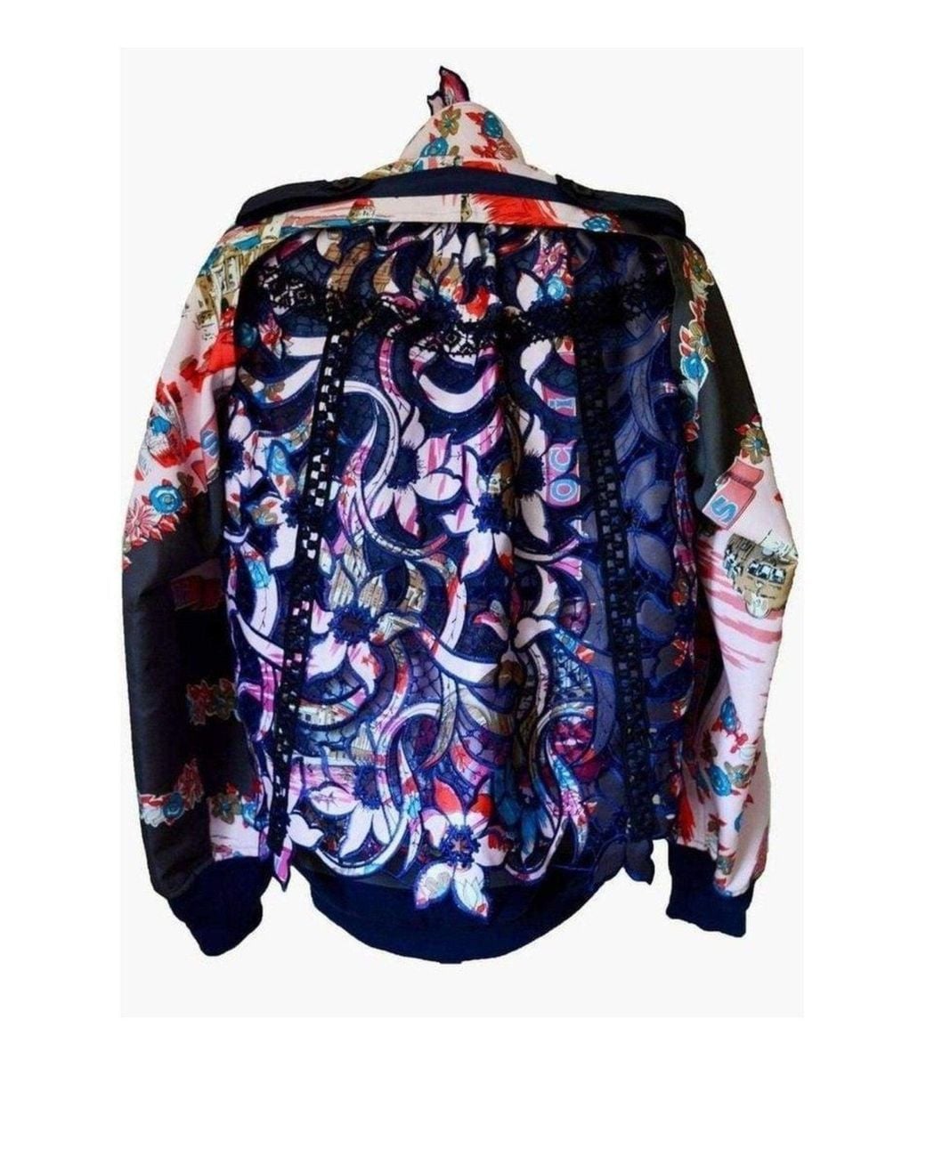Sacai Blue Canvas And Broderie Anglaise Souvenir Cotton Jacket