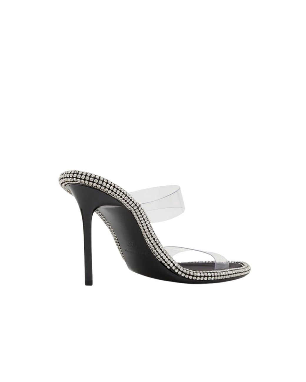 Alexander Wang White Nova Crystal Mule Heels