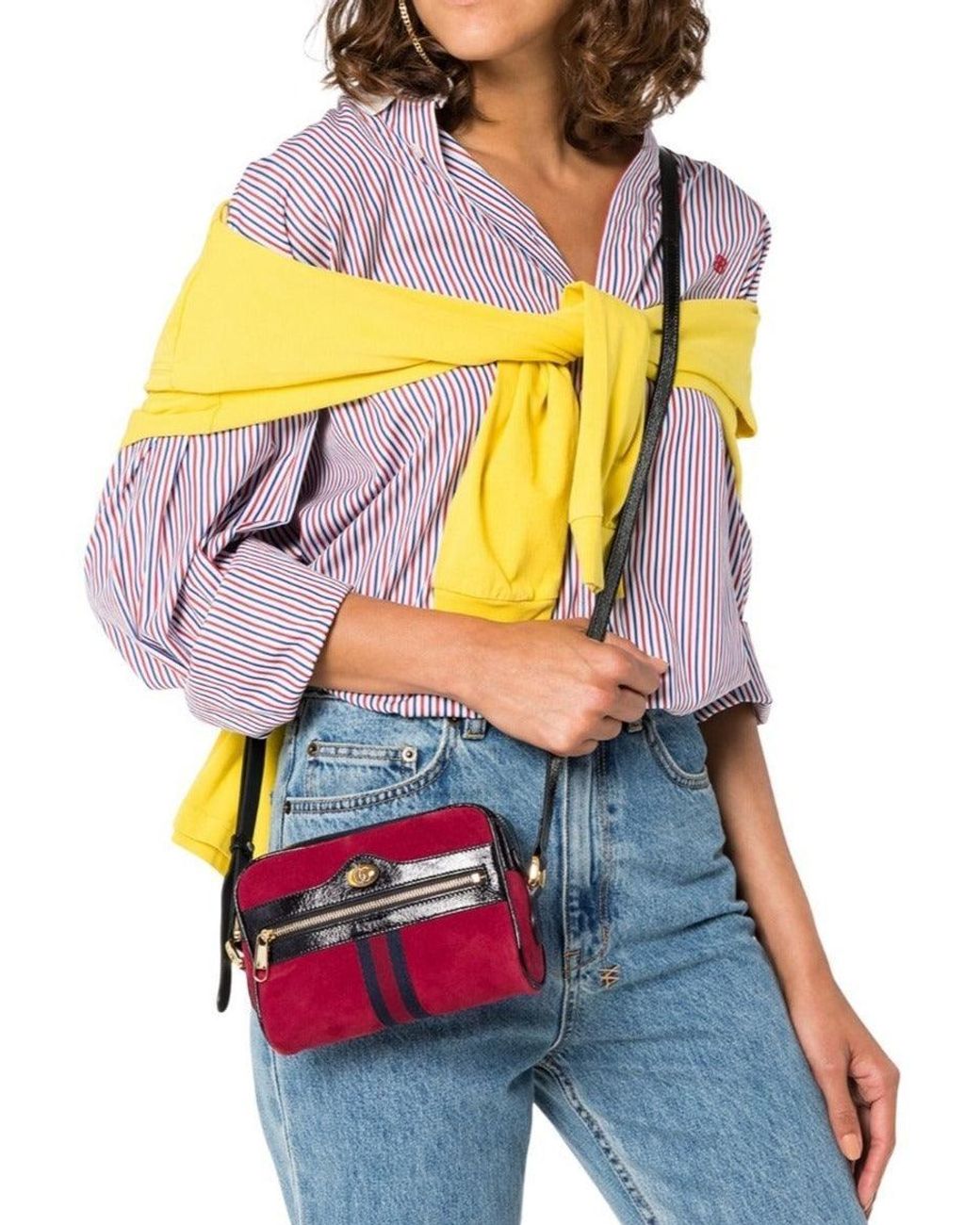Gucci Red Ophidia Suede Mini Bag