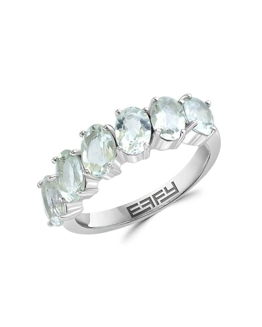 Effy Metallic Sterling Silver Green Amethyst Ring