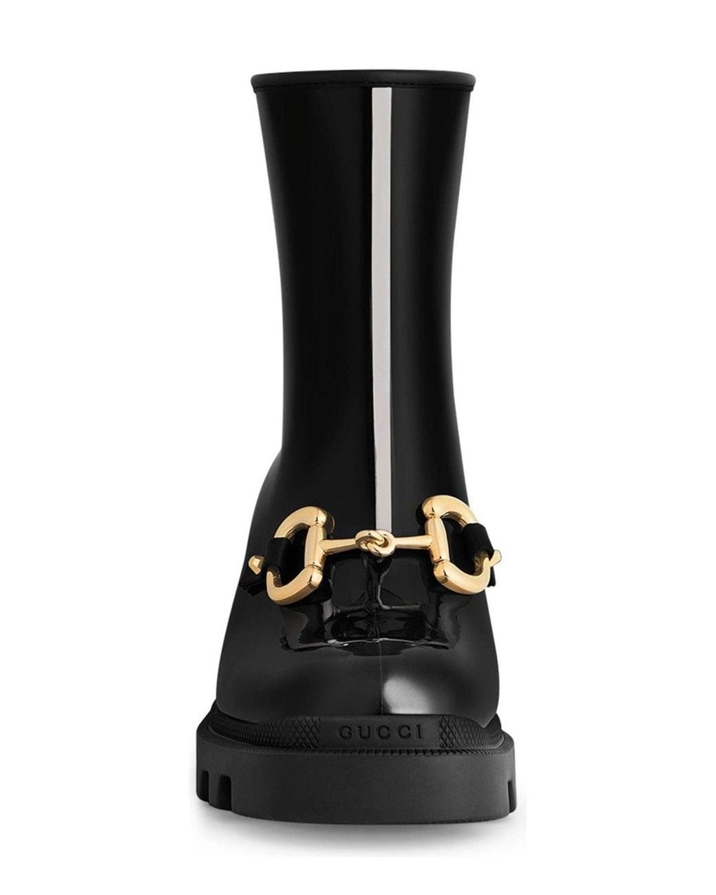 Gucci Black Horsebit - Detailed Heeled Rubber Rain Boots