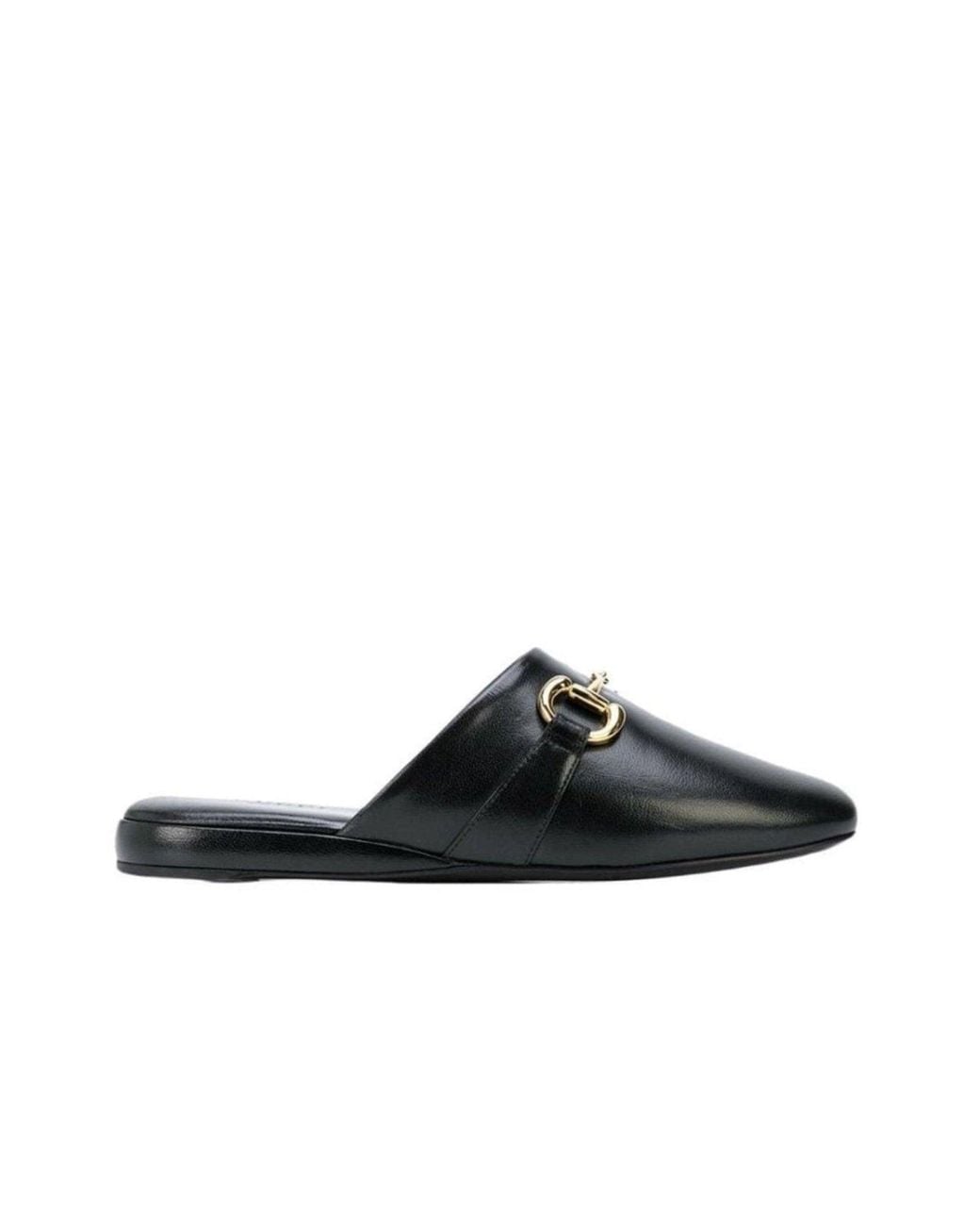 Gucci Black Pericle Horsebit Leather Slippers It 34