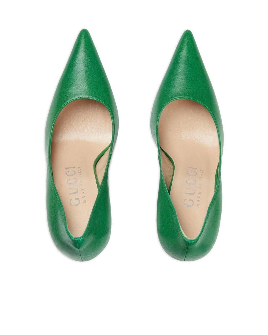 Gucci Pointed-toe 105mm Green Leather Pumps