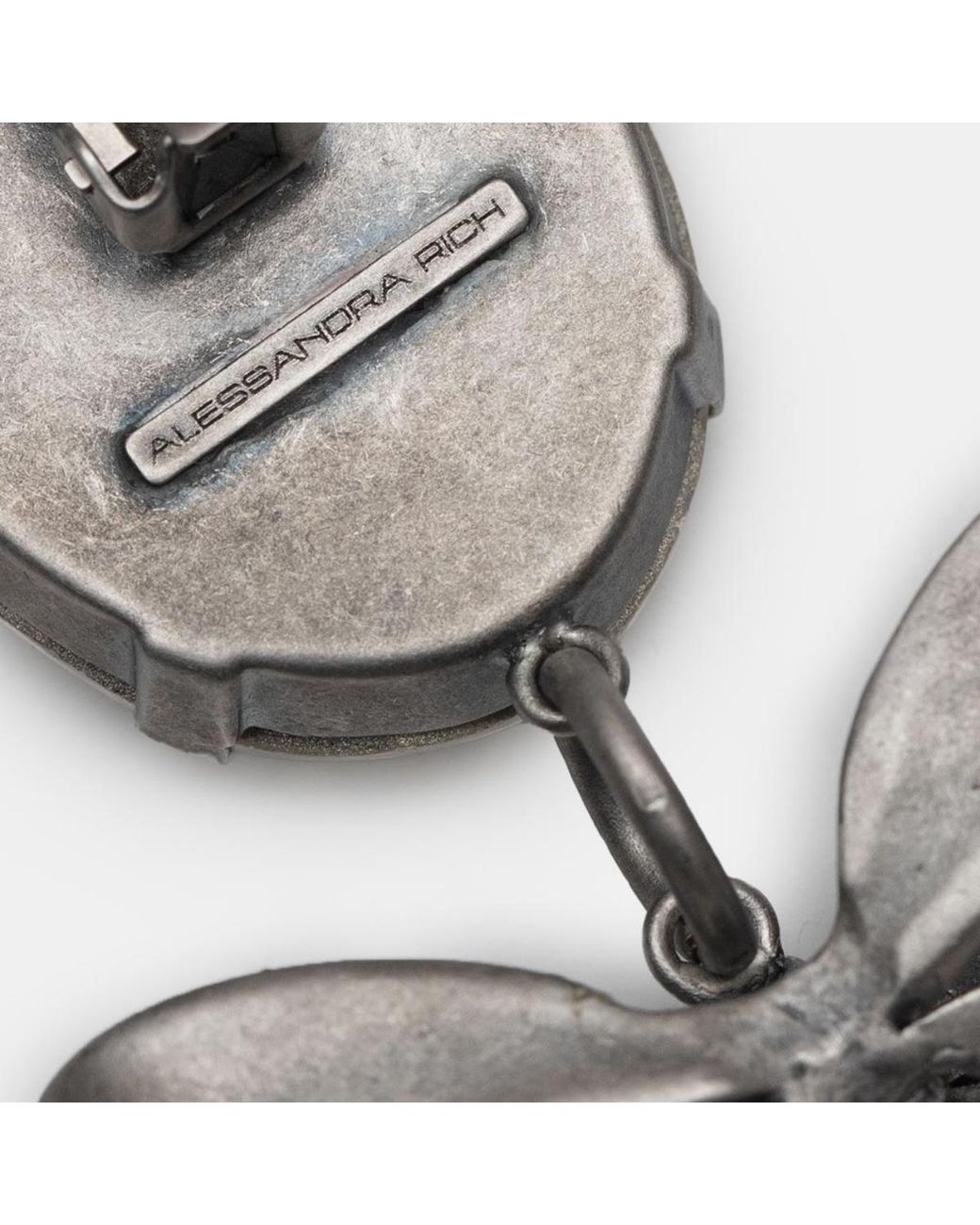 Alessandra Rich Metallic Crystal Bow Pearl Drop Earring