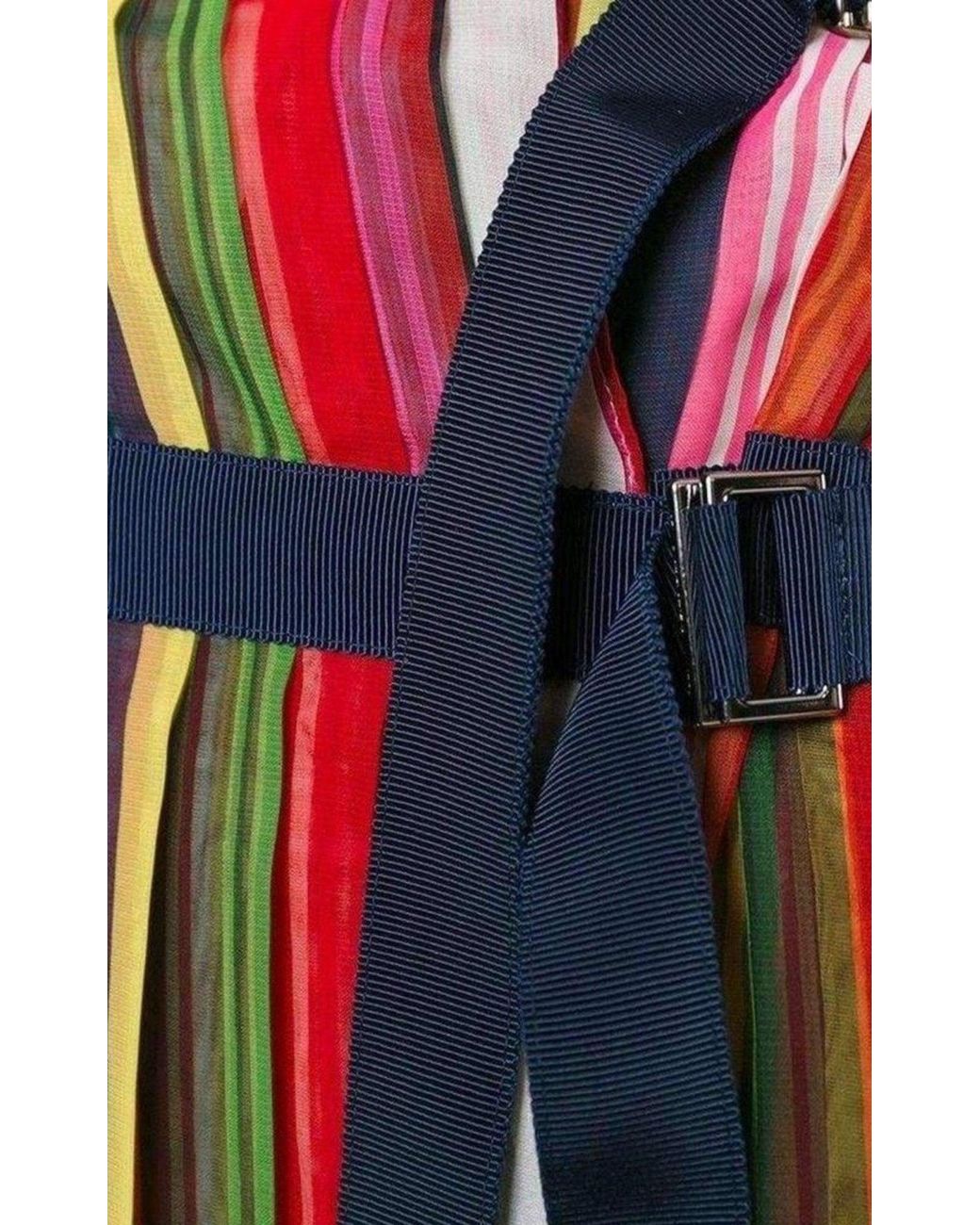 Sacai Multicolor Multi Coloured Striped Midi Skirt