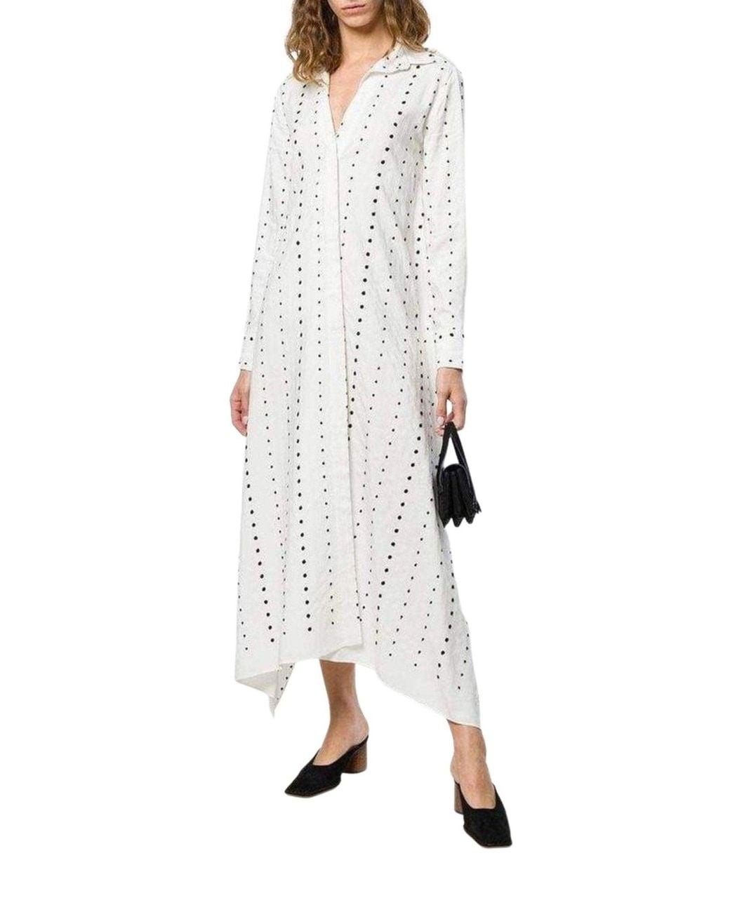 Jacquemus White La Djellaba Dot Maxi Dress