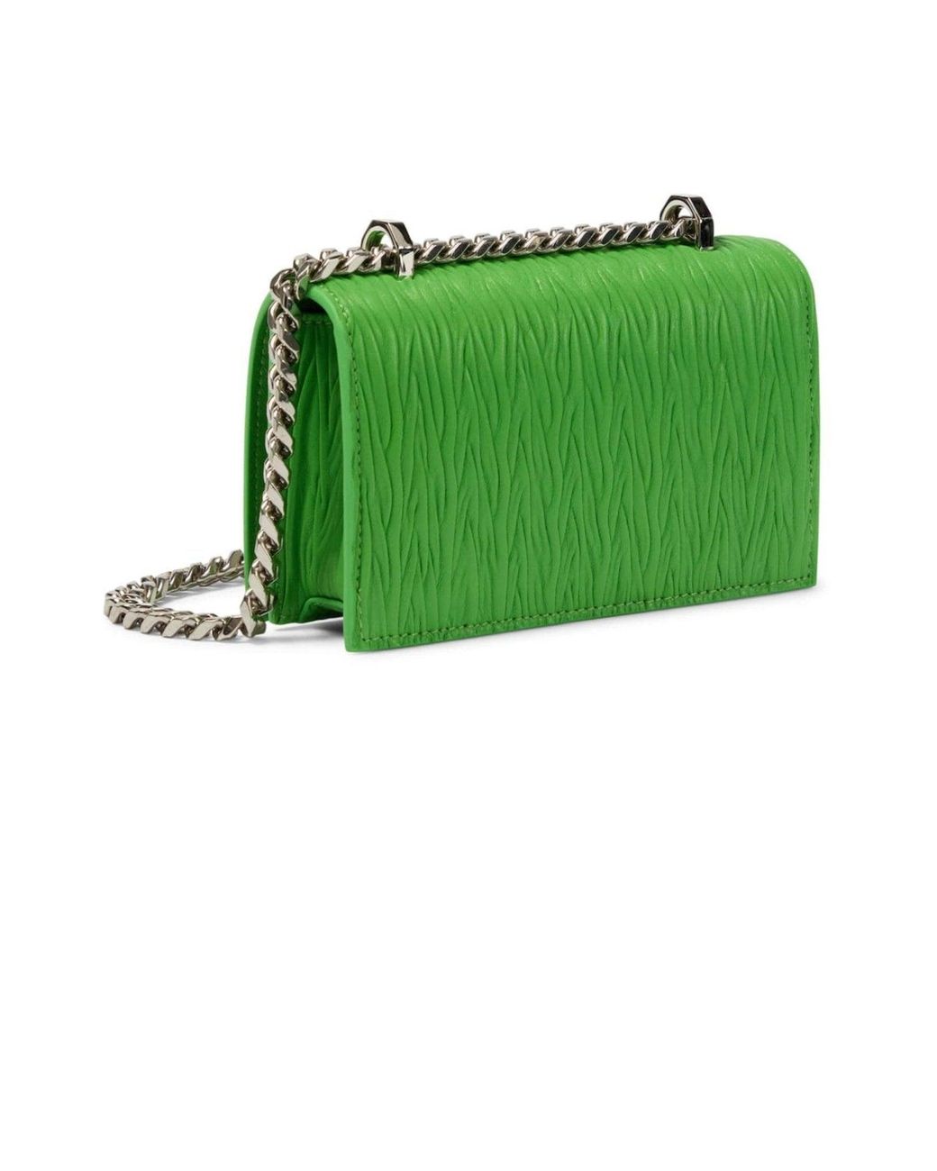 McQueen Green Jewelled Small Crossbody Satchel Bag