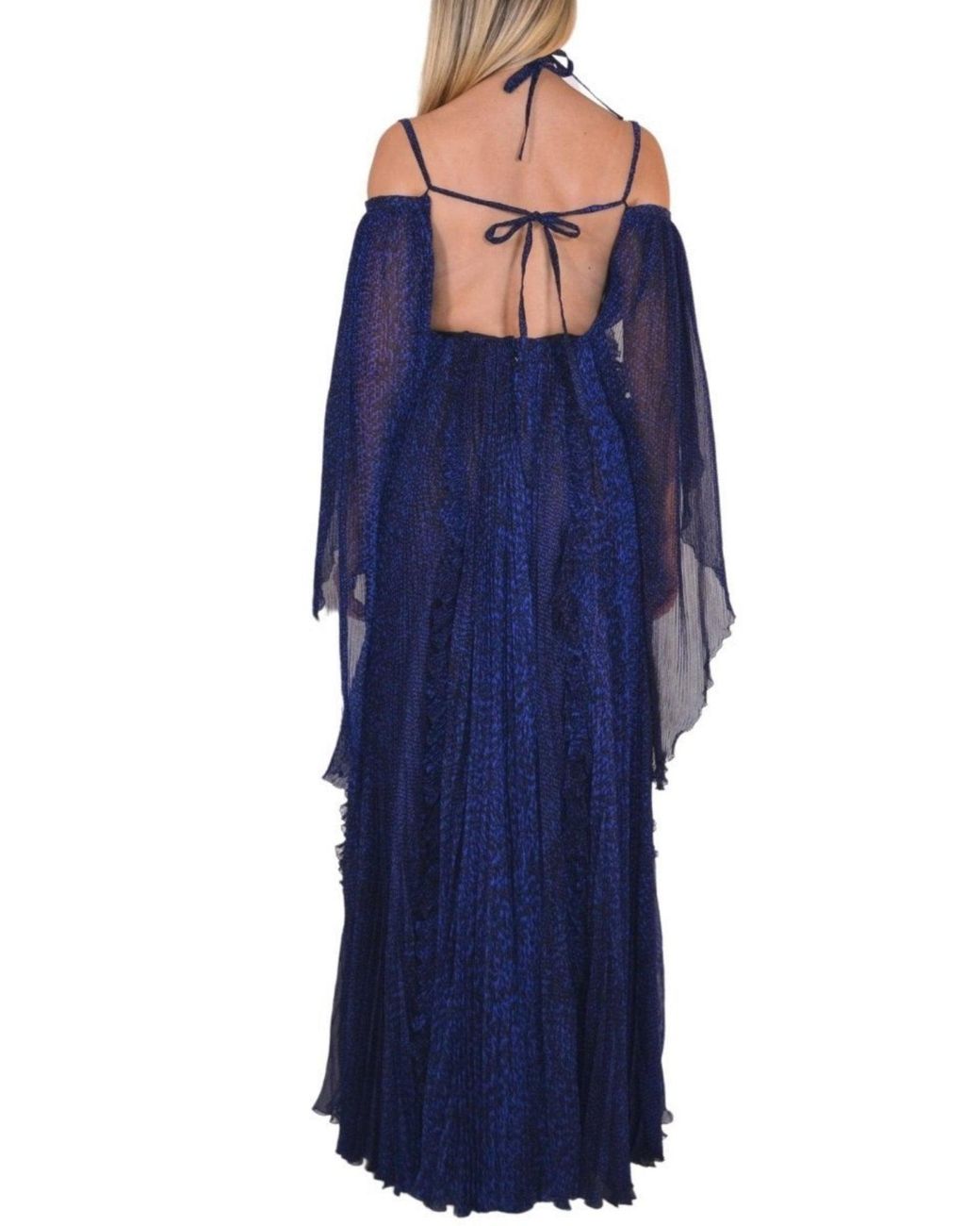 Ralph & Russo Blue Silk Ball Cape Gown