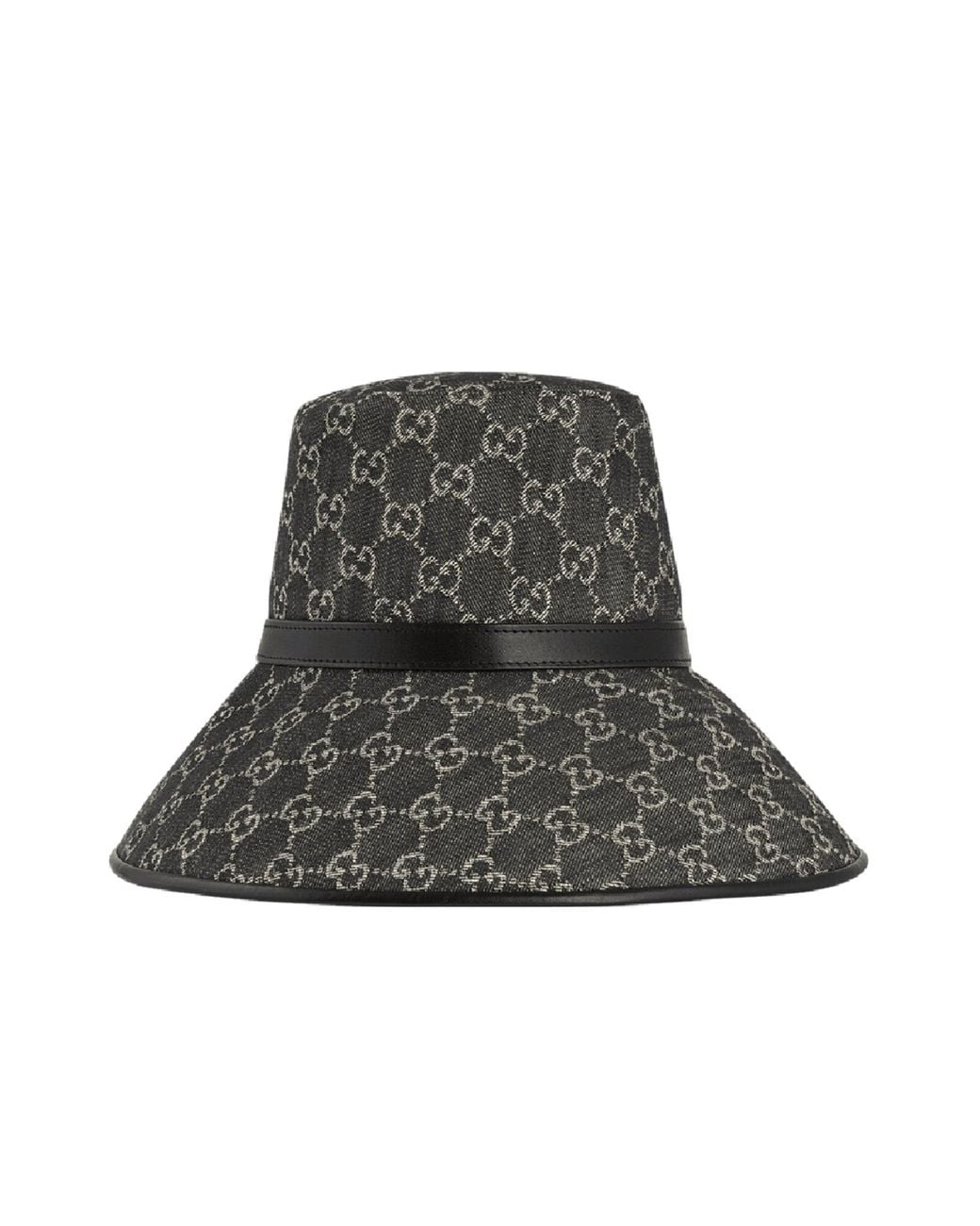 Gucci Black Denim Wide Brim Hat | Lyst UK