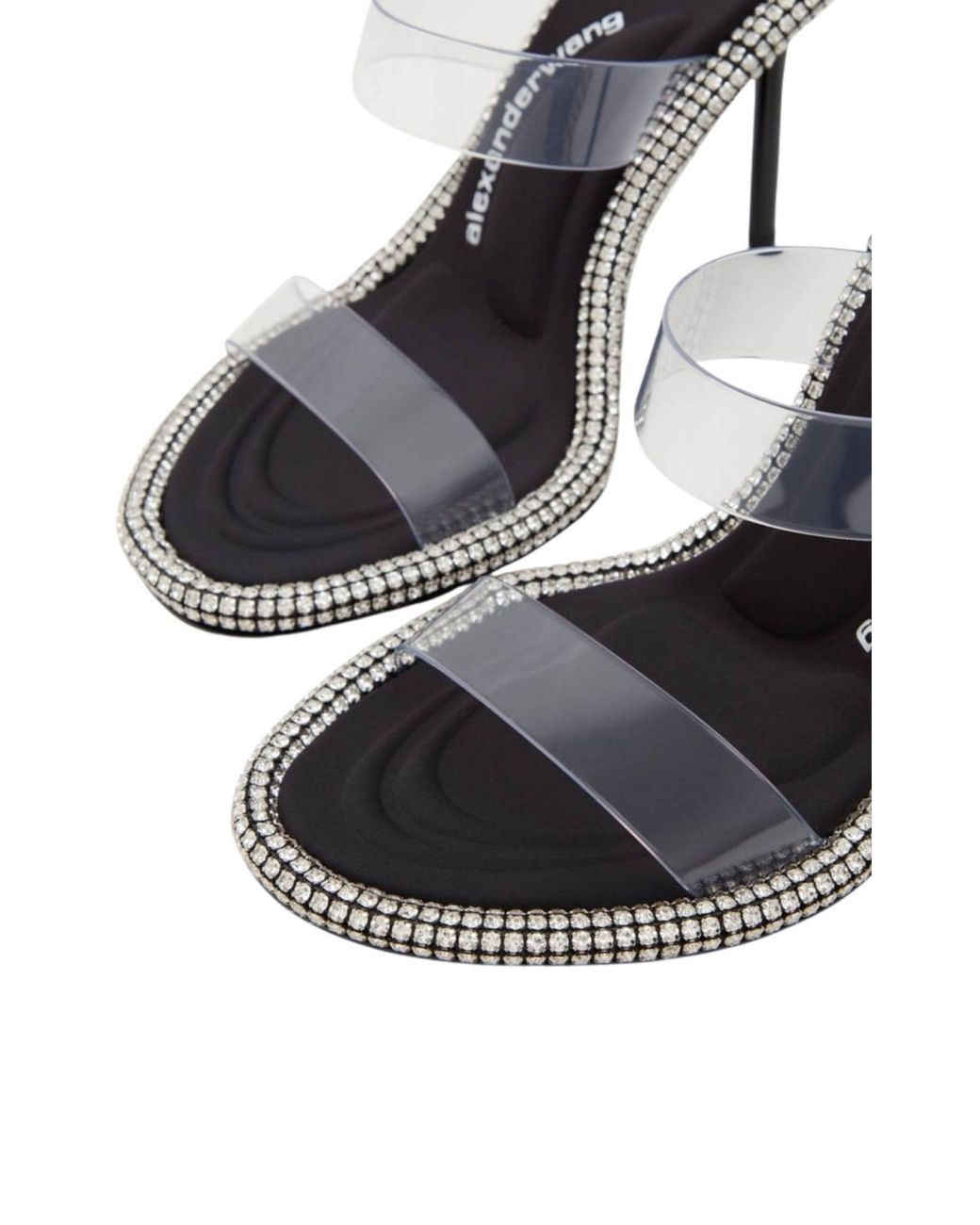 Alexander Wang White Nova Crystal Mule Heels