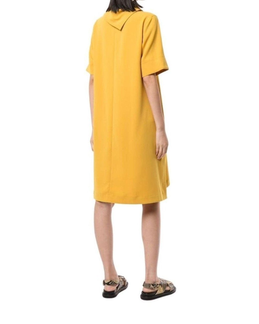 3.1 Phillip Lim Yellow Scarf Neck Crepe Dress