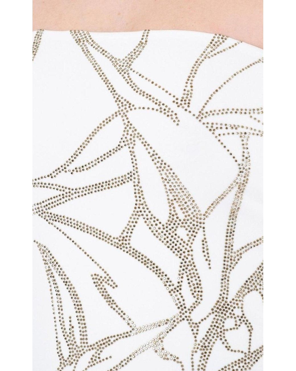 Alexandre Vauthier White Beaded Strapless Midi Dress