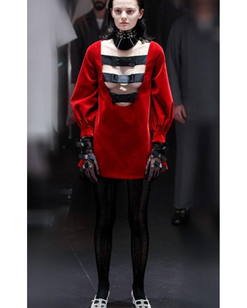 Gucci Red Stretch Cotton-velvet Mini Dress