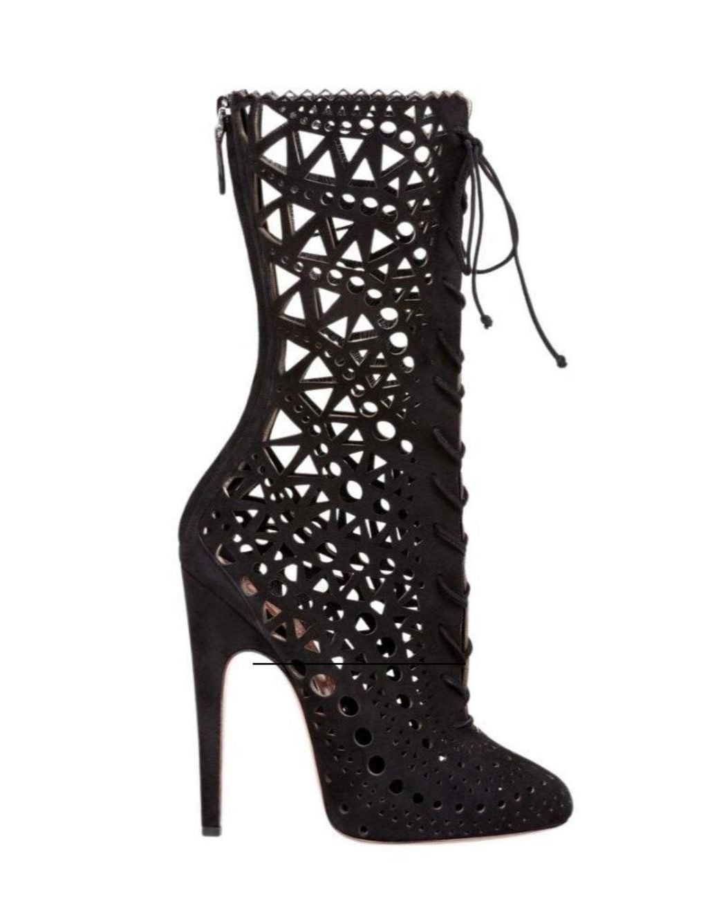 Alaïa Black Mid Calf Stiletto Boots