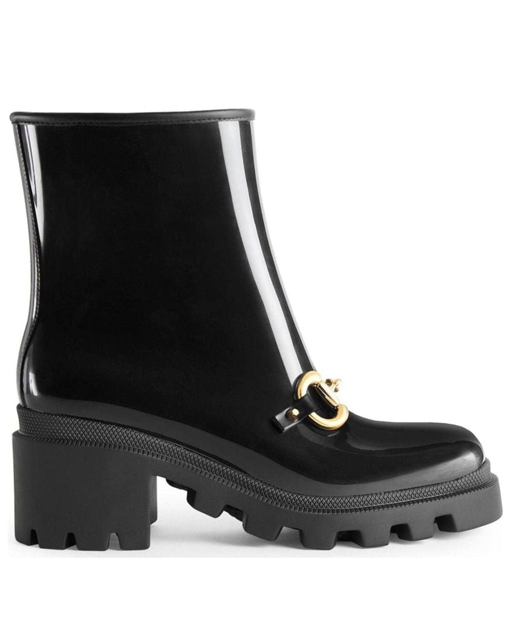 Gucci Black Horsebit - Detailed Heeled Rubber Rain Boots