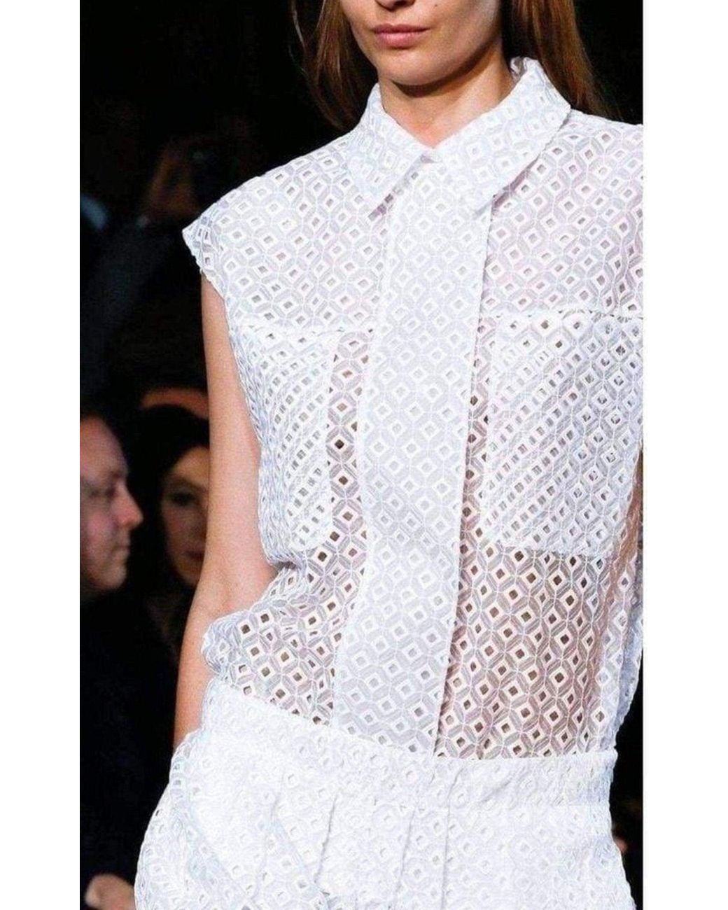 Stella McCartney White Cutwork Embroidery Erne Blouse