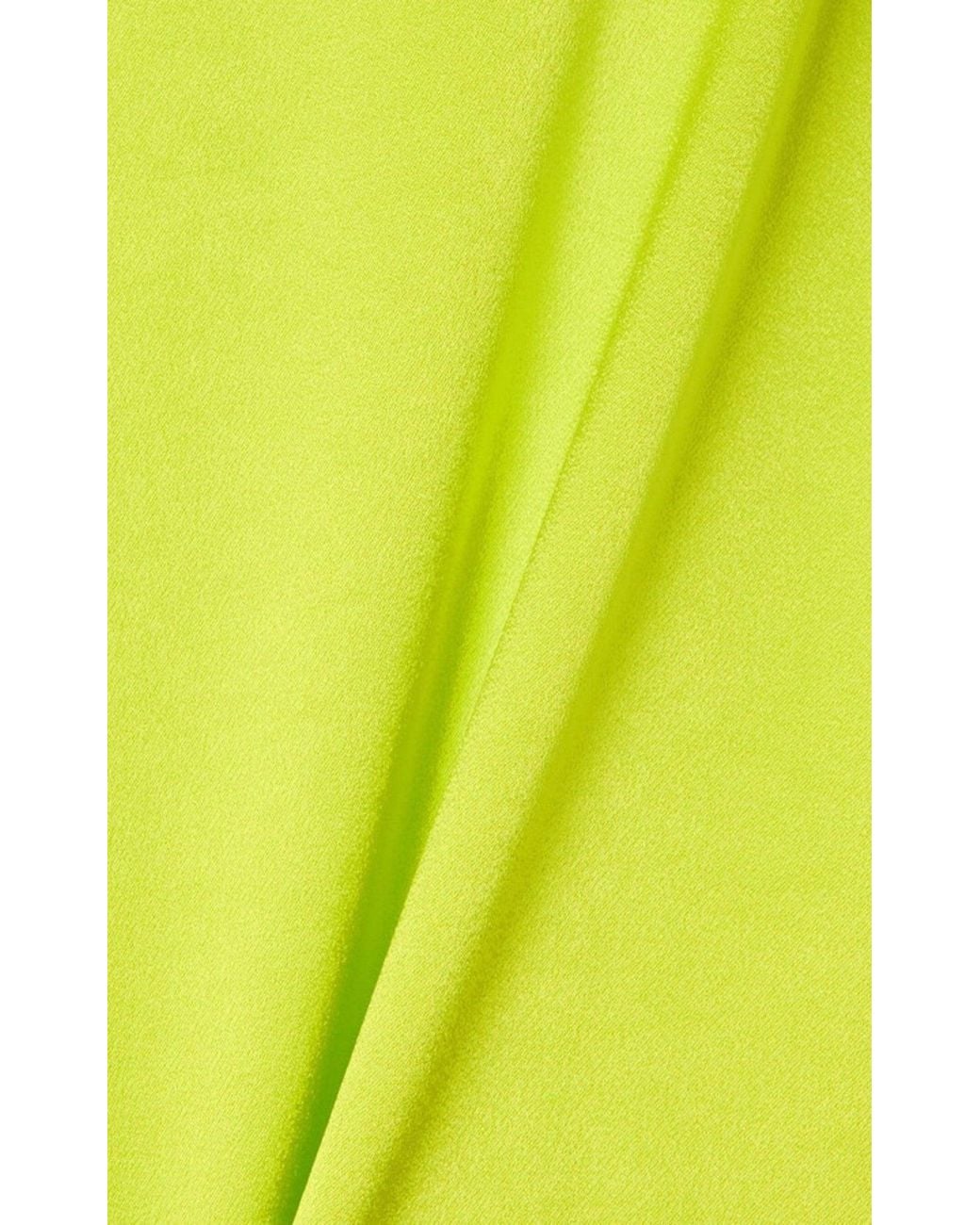 Alex Perry Yellow Manor Neon Chartreuse Strong-shoulder Midi Dress