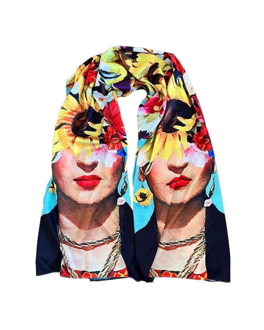 Cult Moda Orange Double Sided Silk Shawl