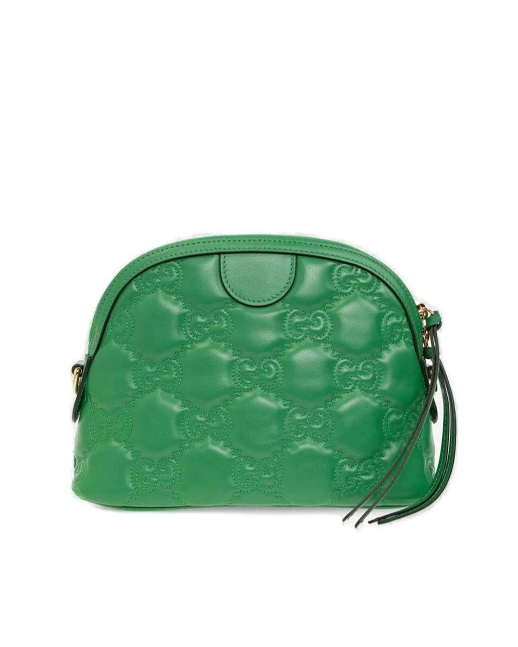Gucci Green GG Matelassé Zipped Shoulder Bag