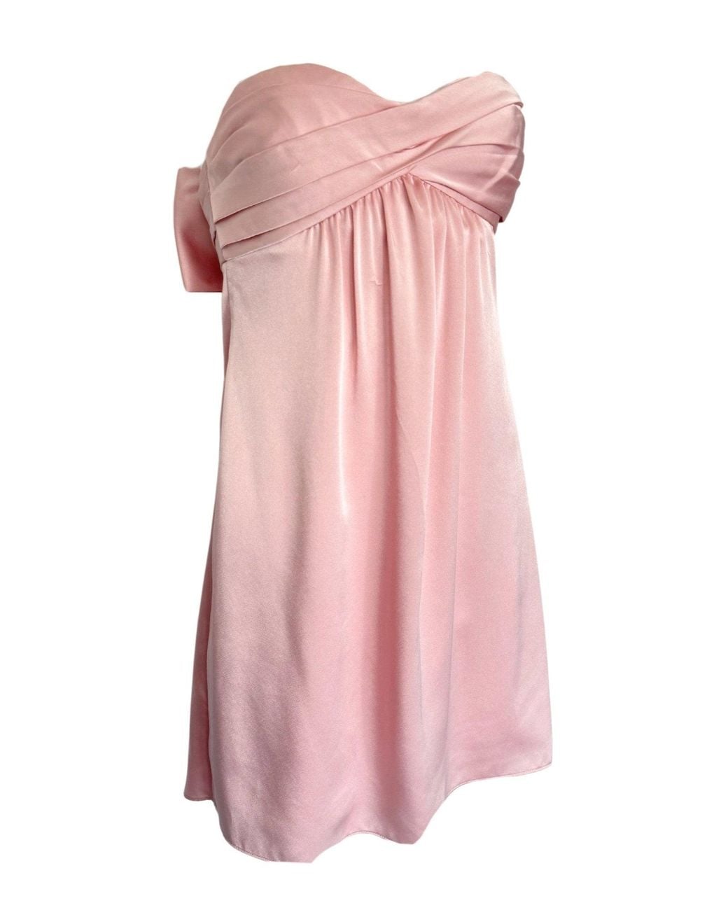 BCBGMAXAZRIA Pink Bow Satin Mini Dress
