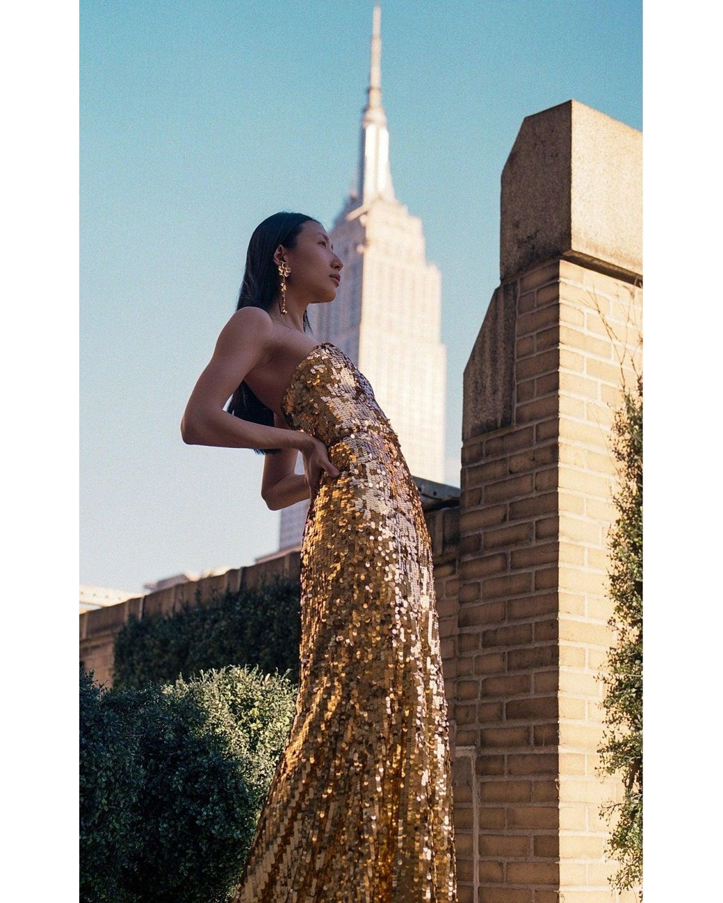 Carolina Herrera Metallic Sequin-embellished Gown