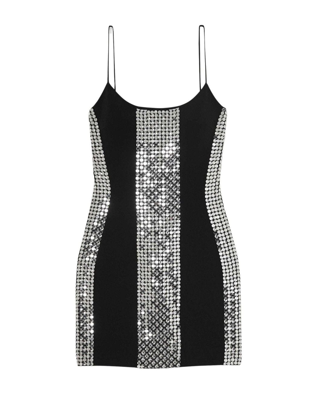 David Koma Black Crystal Embroidered Cami Mini Dress