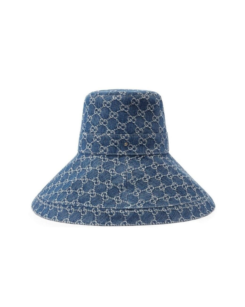 Gucci Wide Brim Gg-jacquard Denim Bucket Hat in Blue | Lyst