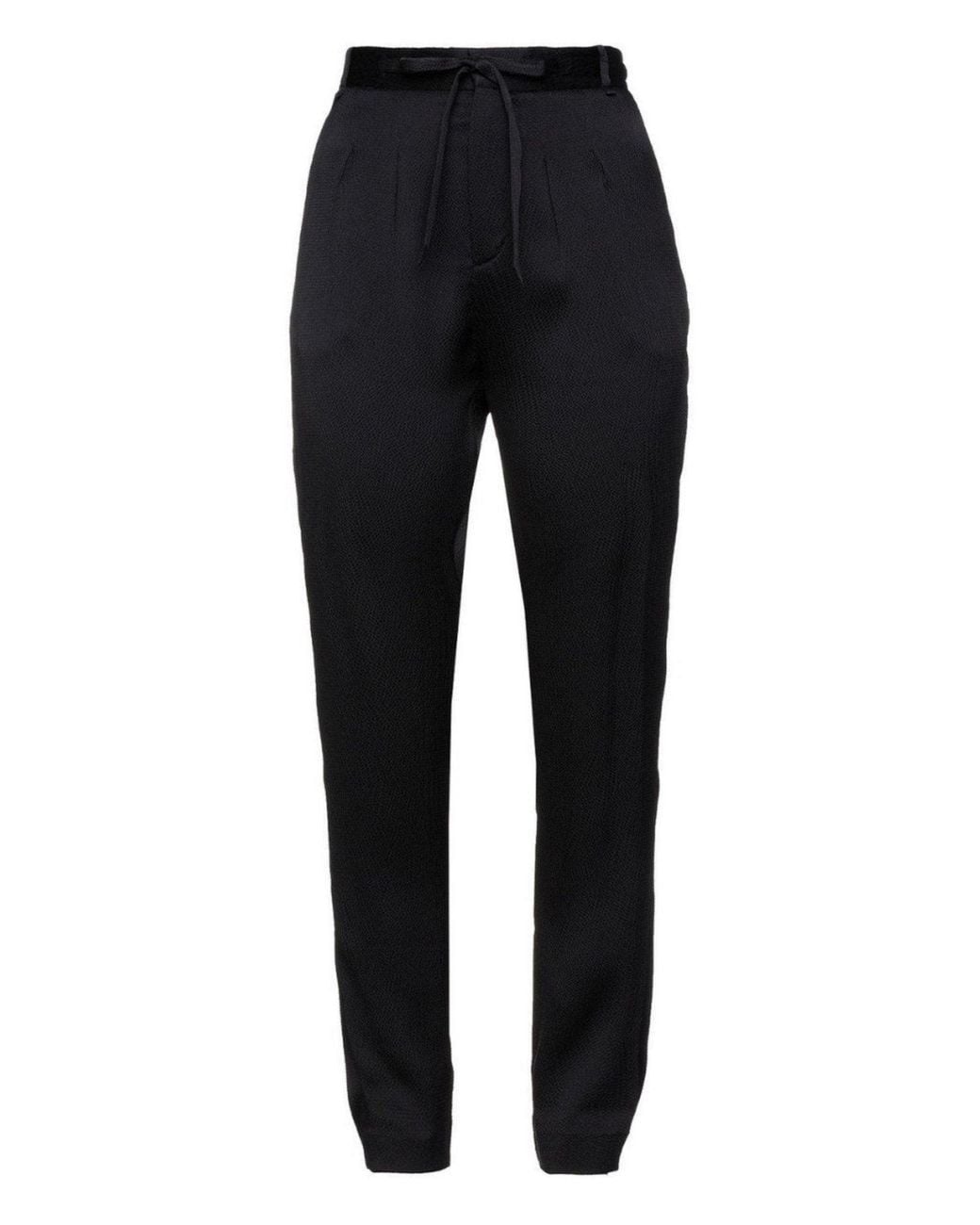 Roland Mouret Black Pleated Silk Pants
