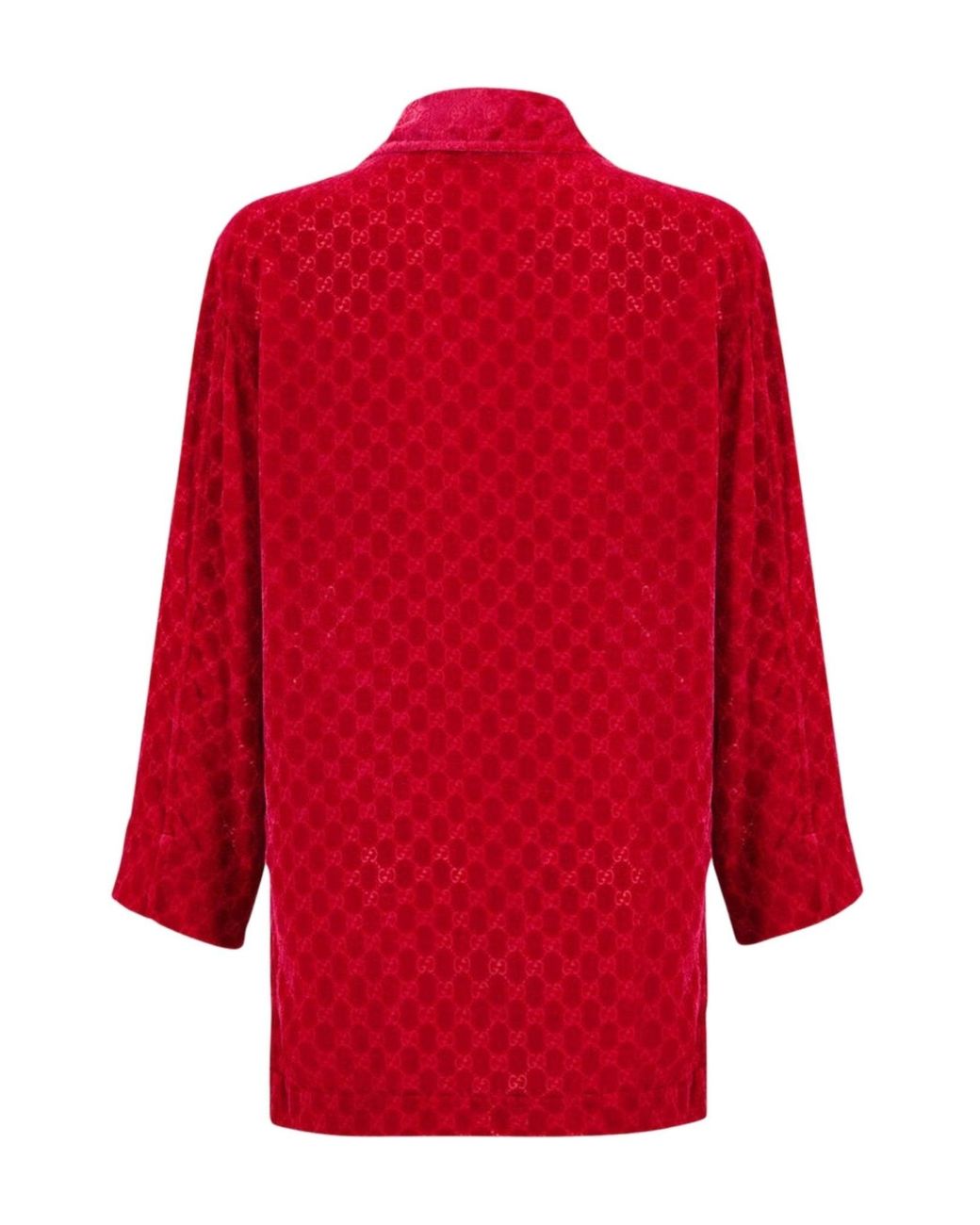 Gucci GG Embossed Devoré Velvet Shirt In Red