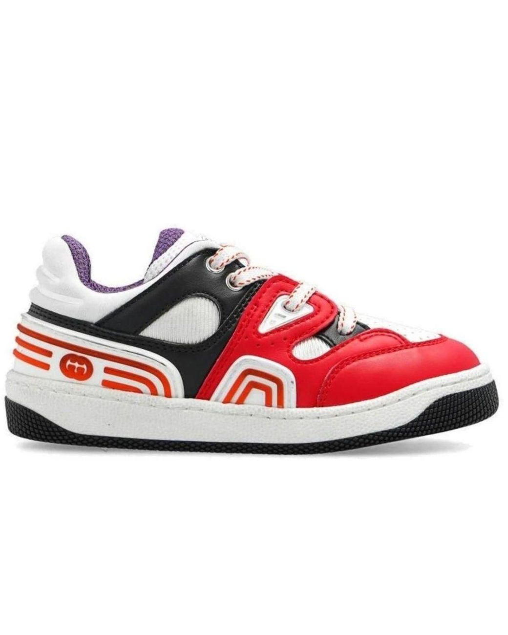 Gucci Red Basket Lace-up Sneakers - Men's for men