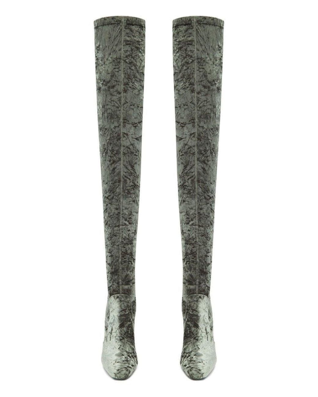 Saint Laurent Black Ella Velvet Over-the-knee Boots
