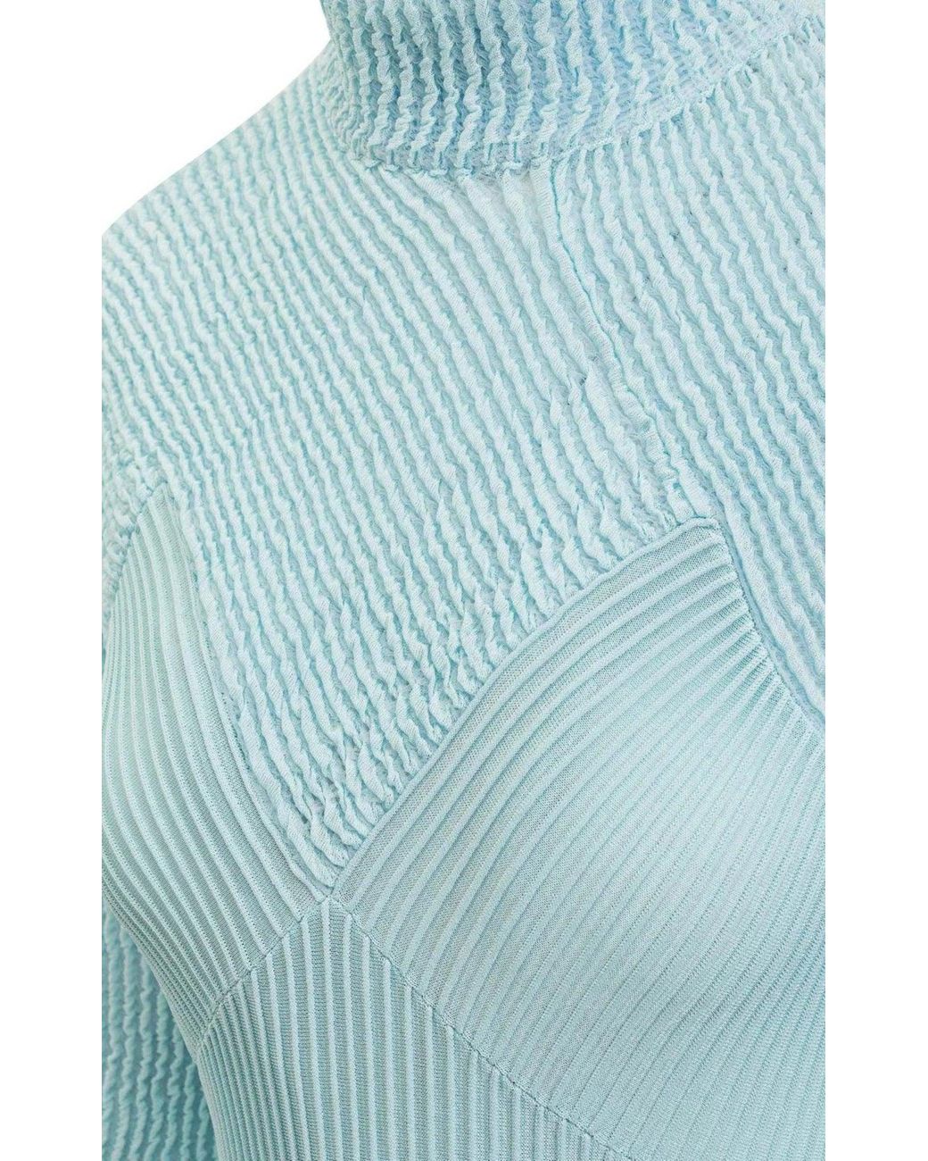 Givenchy Blue High-neck Asymmetric Dress