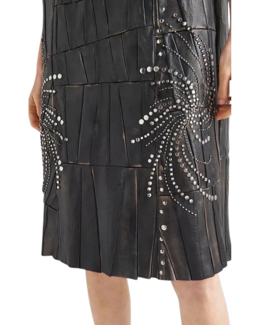 faux leather and lace dress MARGARET