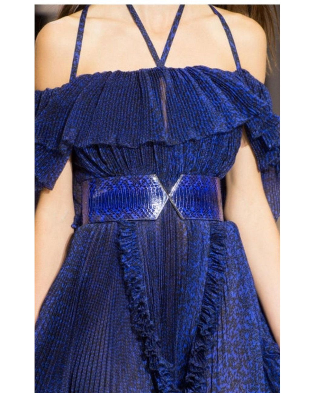 Ralph & Russo Blue Silk Ball Cape Gown