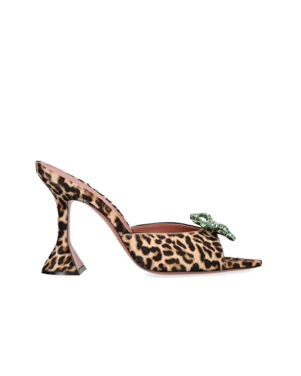 AMINA MUADDI Metallic Leopard Print Rosie Mules 95