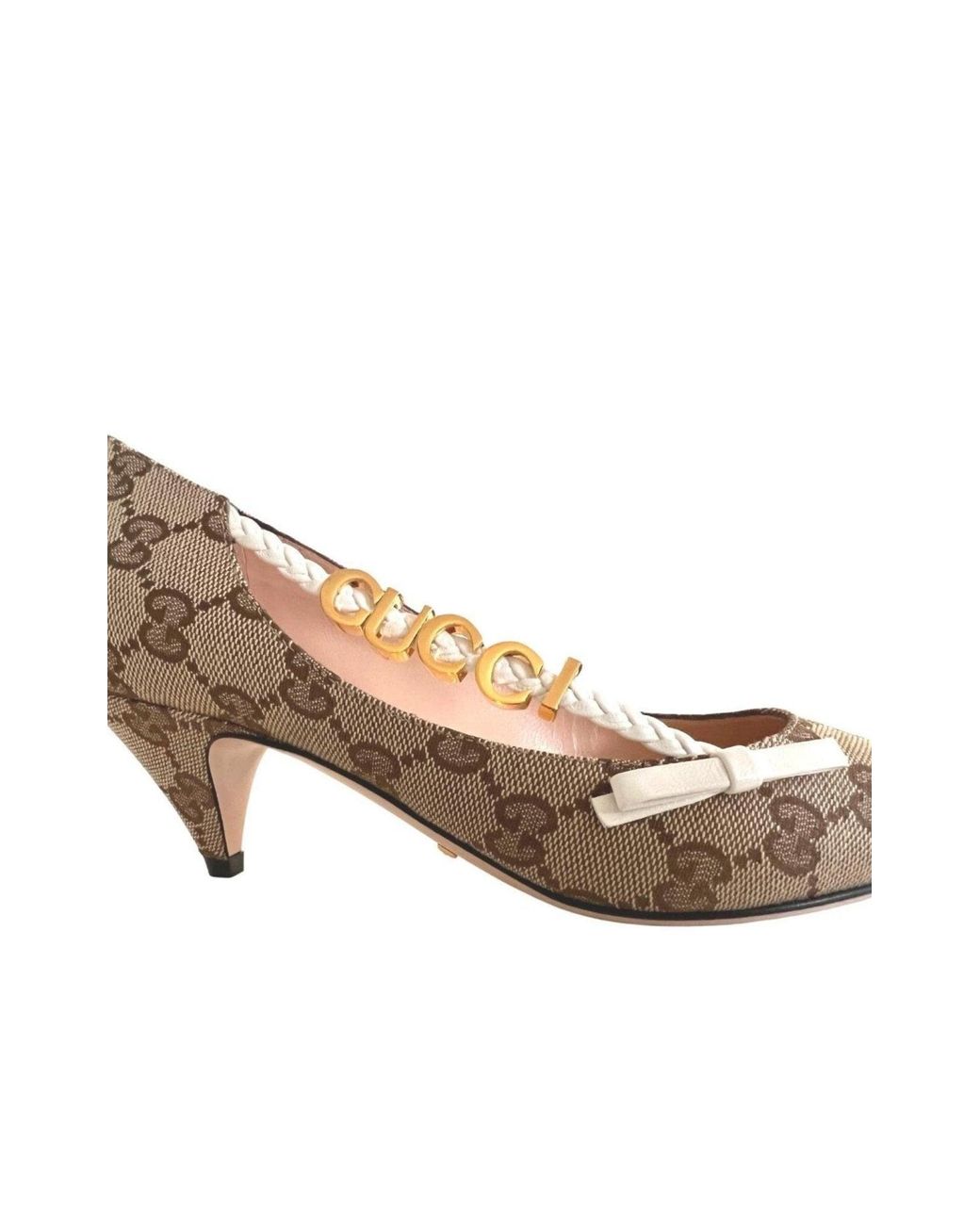 Gucci Brown Gg Supreme Low Heel Pumps