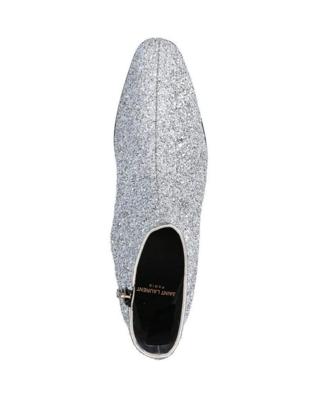 Saint Laurent Metallic Silver Glittler Ankle Boots It 37.5