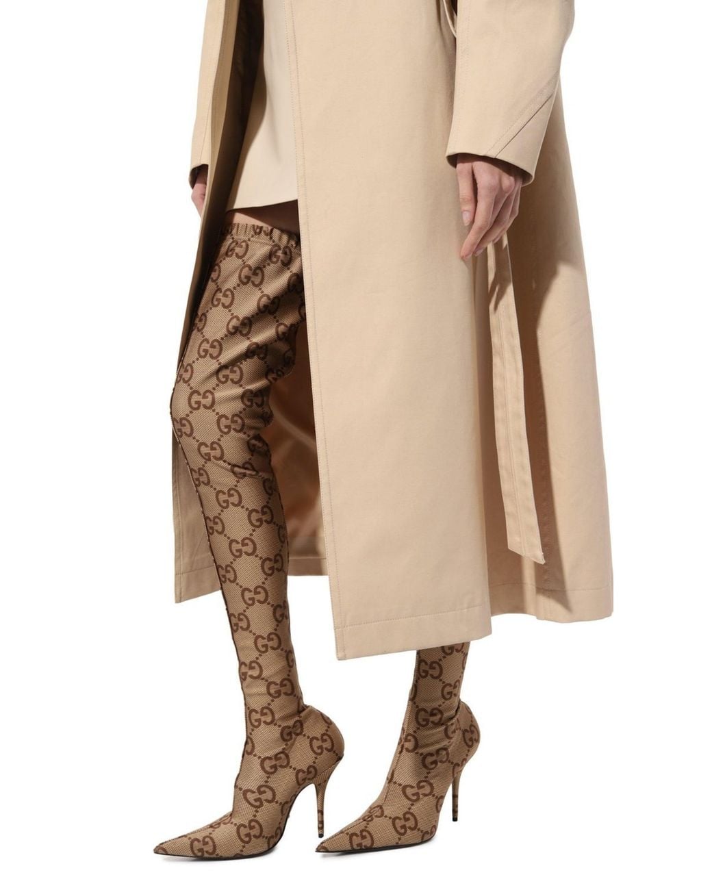 Gucci X Balenciaga The Hacker Project Knife Boots in Natural | Lyst UK