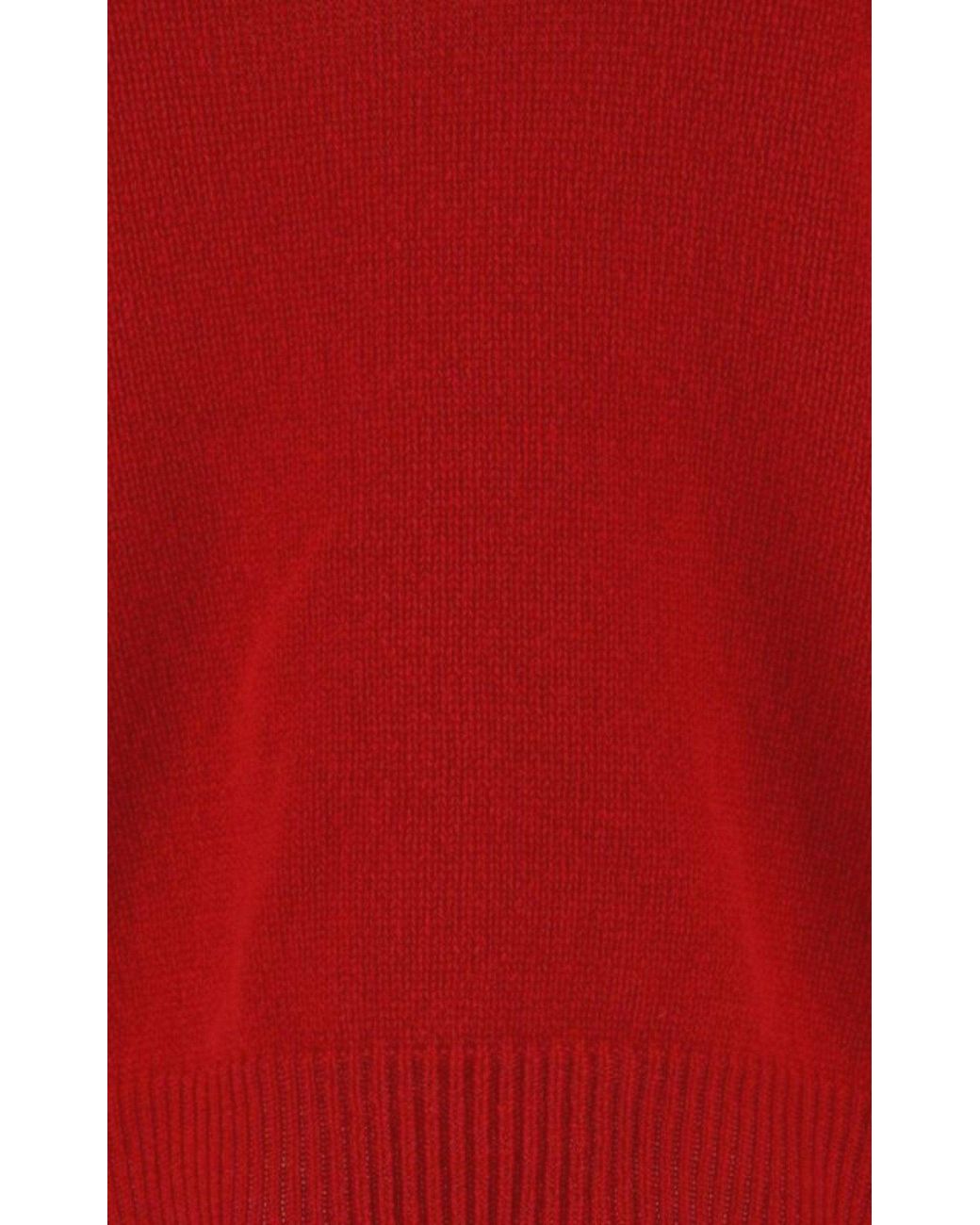Valentino Red Cashmere Cowl Neck Jumper