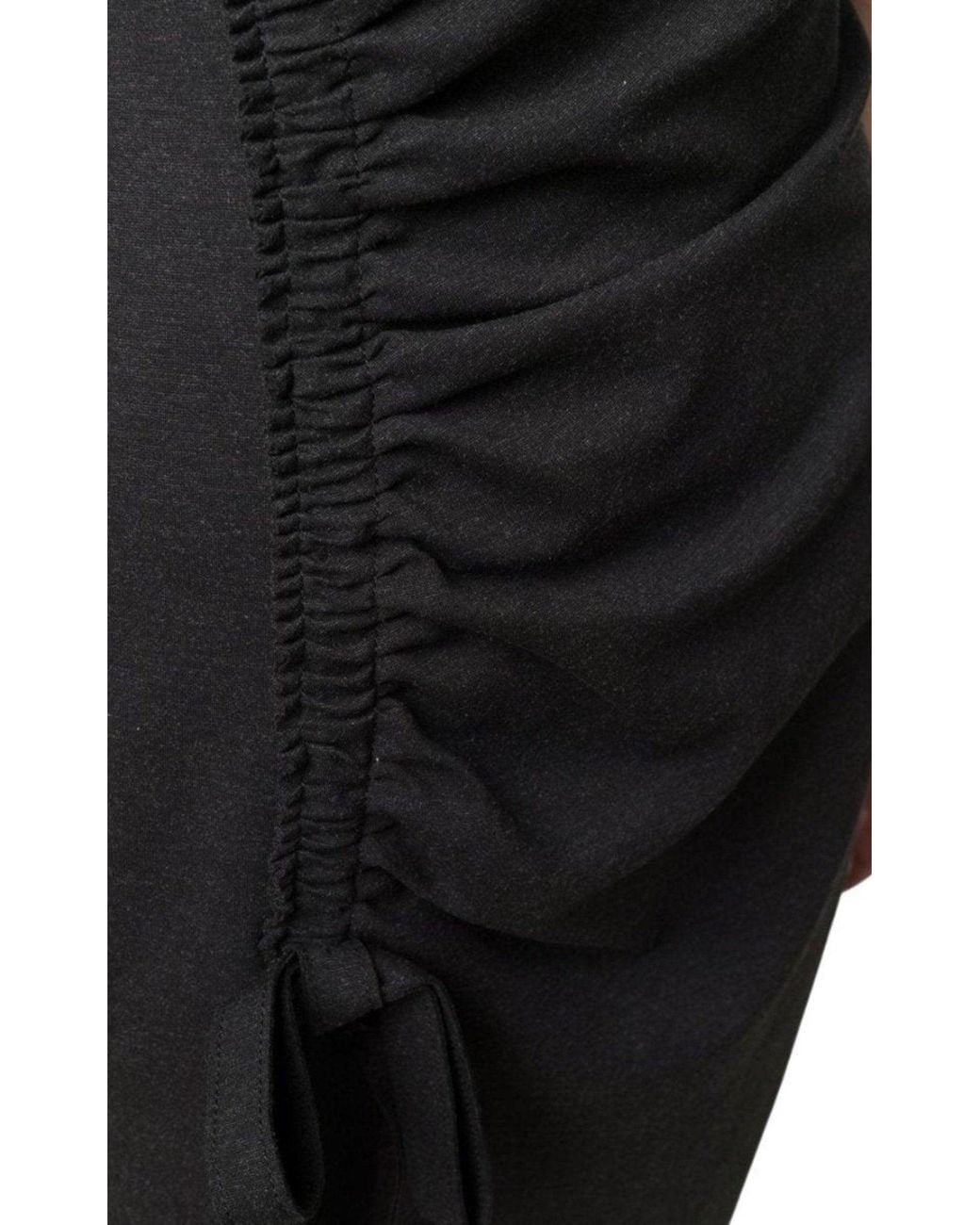 Oscar de la Renta Black Gathered-detail Shift Dress