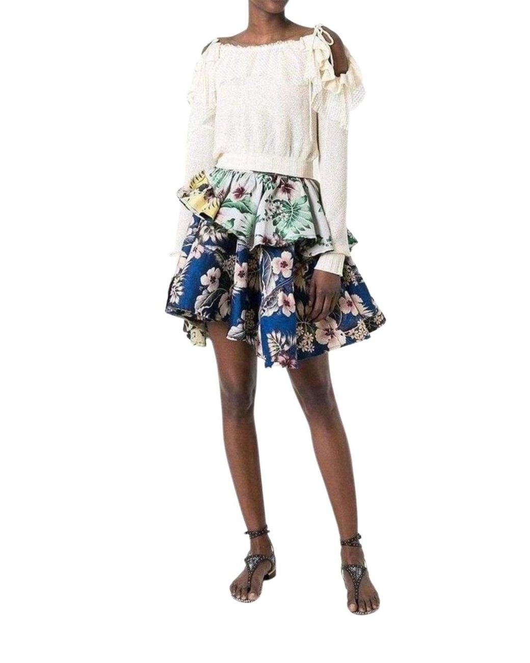 Philosophy Di Lorenzo Serafini Multicolor Floral Print Skirt