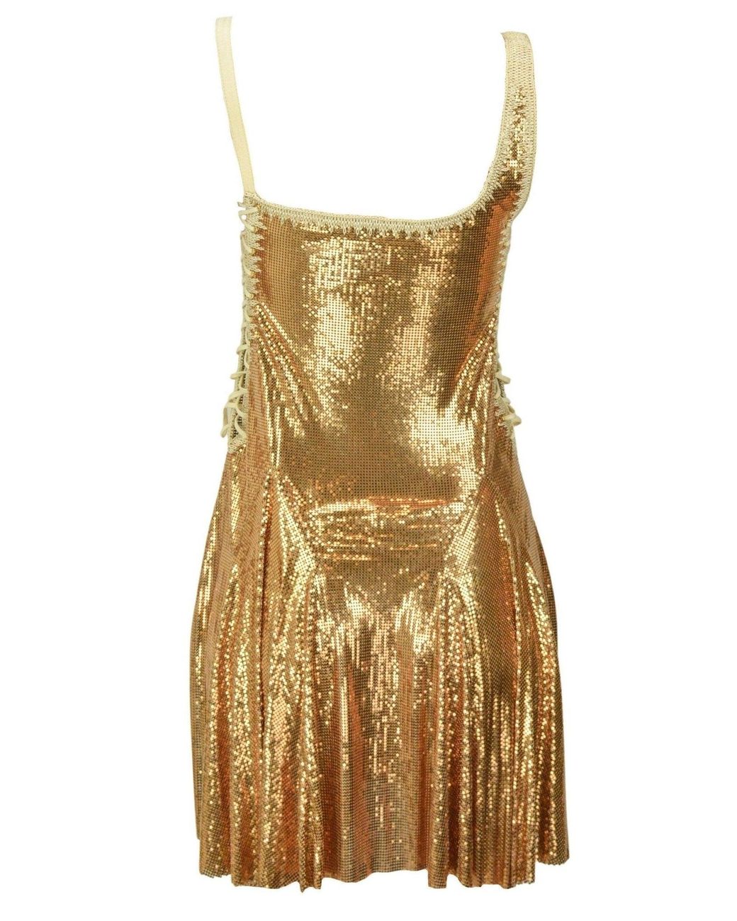 Rabanne Brown Gold Chainmail Dress