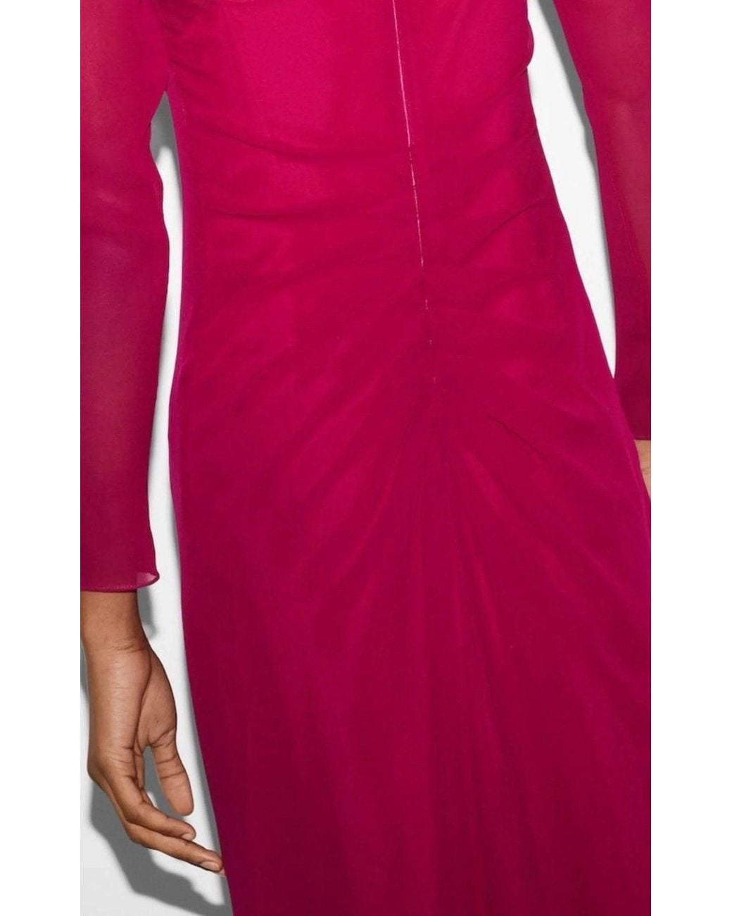Gucci Purple Fuchsia Silk Maxi Shirt Dress