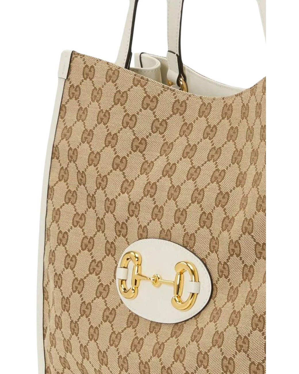 Gucci Brown Horsebit 1955 GG Supreme Medium Tote Bag