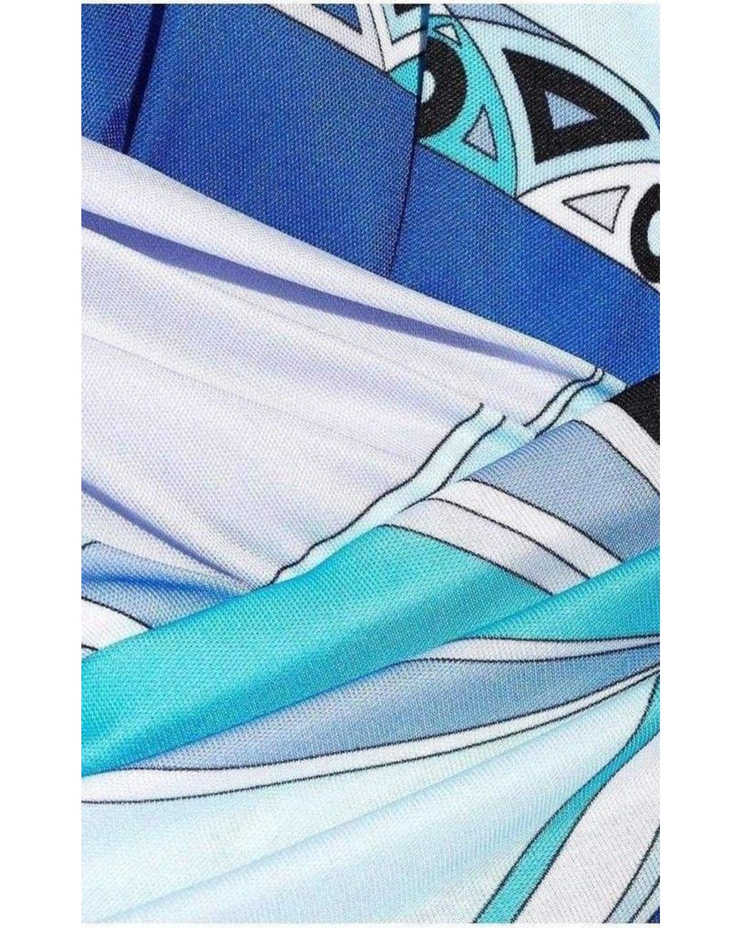 PUCCI Print Cross Front Jumpsuit in Blue | Lyst