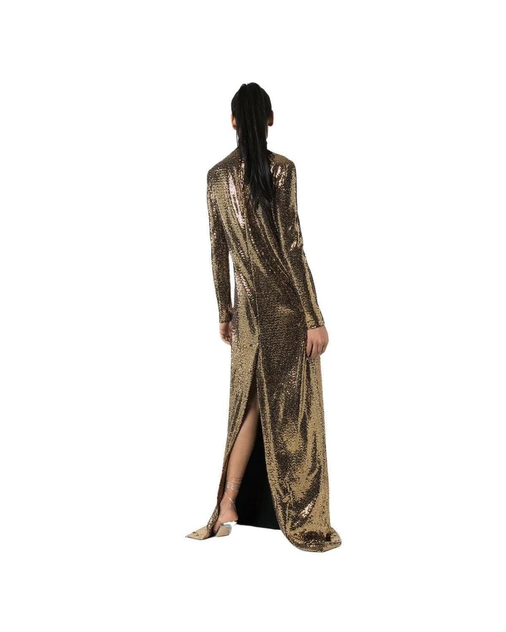Gucci Natural Patent Choker Chainmail Gown