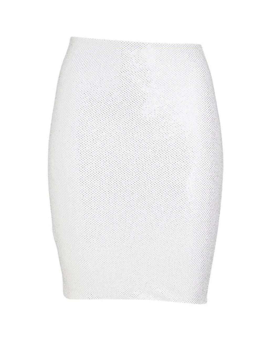 Alexandre Vauthier White Crystal-embellished Mini Skirt