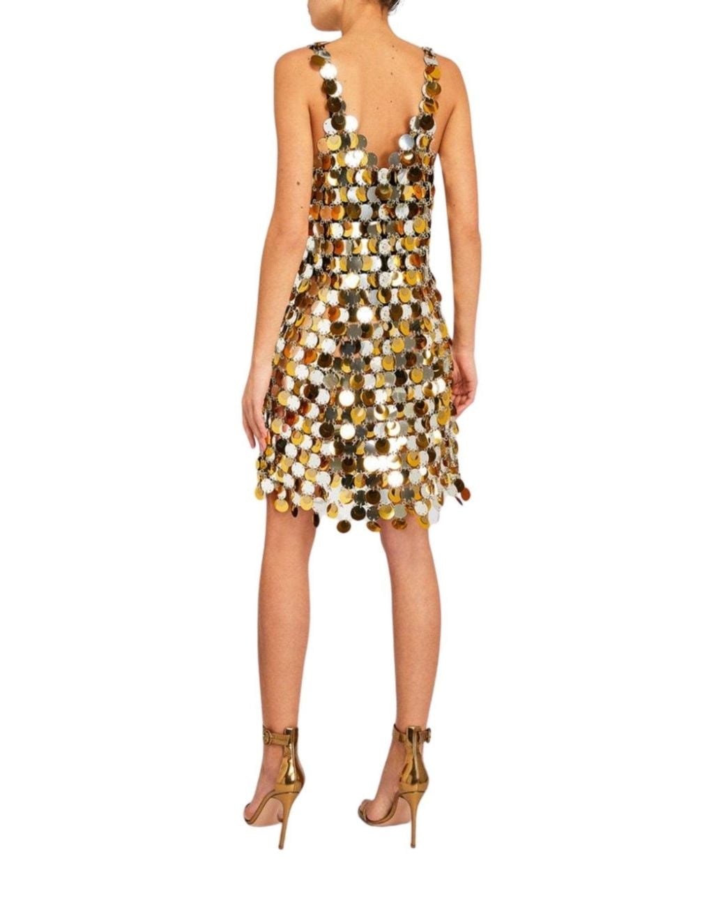 Rabanne Metallic Oversized Paliette-embellished Mini Dress