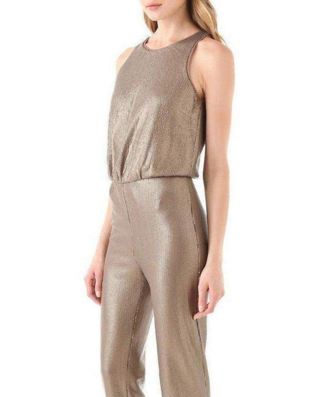 BCBGMAXAZRIA Metallic Lowe Sequin Jumpsuit