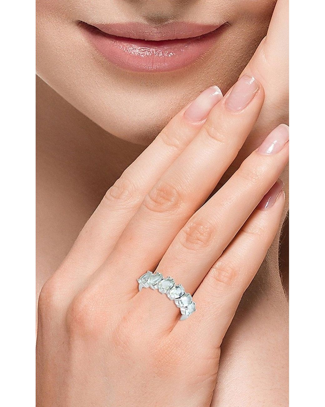 Effy Metallic Sterling Silver Green Amethyst Ring
